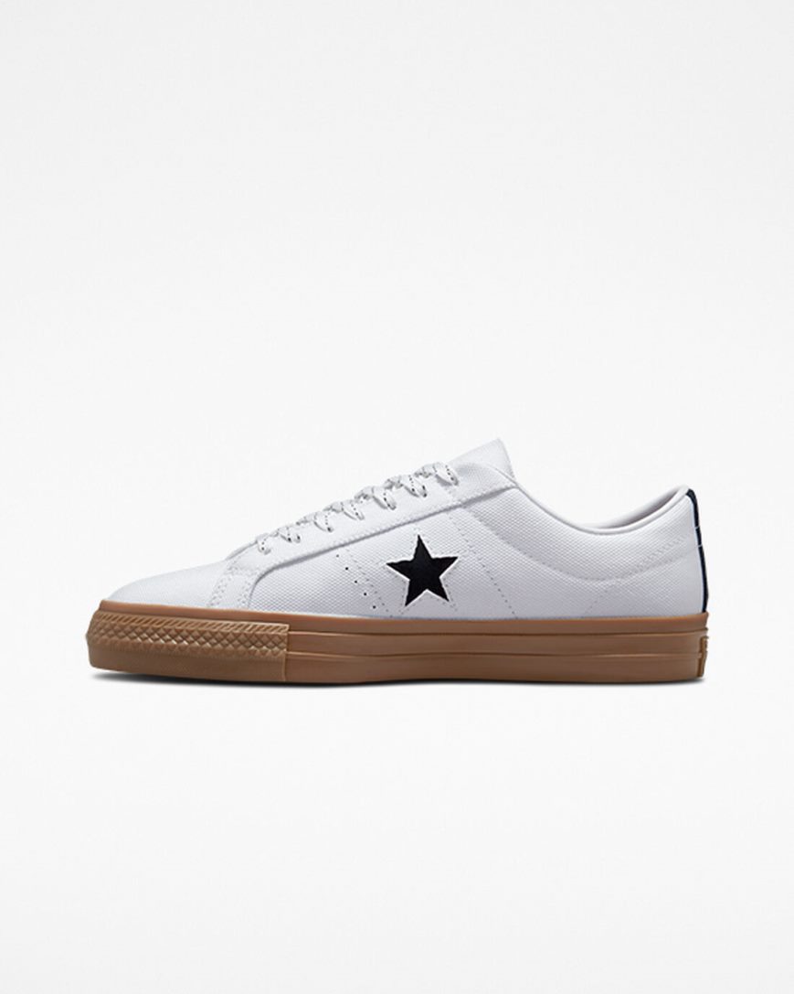 Dámské Skate Boty Converse One Star Pro Cordura Platene Bílé Černé | CZ EIGN49